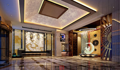 上海酒店大堂設計：大型燈具怎么清洗？